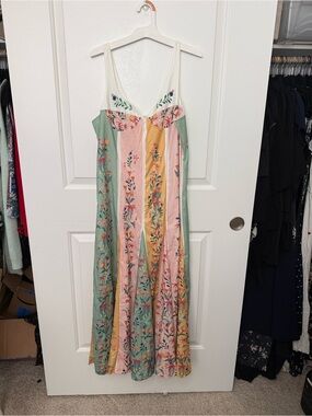 Floral Colorblock Maxi Dress – Pastel Multicolor, Sleeveless